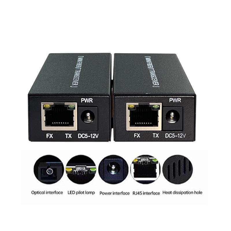 Mini Gigabit Single-Mode Single-Fiber Optic Transceiver Converter, 1 Fiber 1 Electric SC