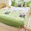 Kawaii Cartoon Panda Fitted Sheet With 2 Pillowcase Bamboo Tree Bed Sheet Set Cotton Bed Cover With Deep Pocket For Child Teen