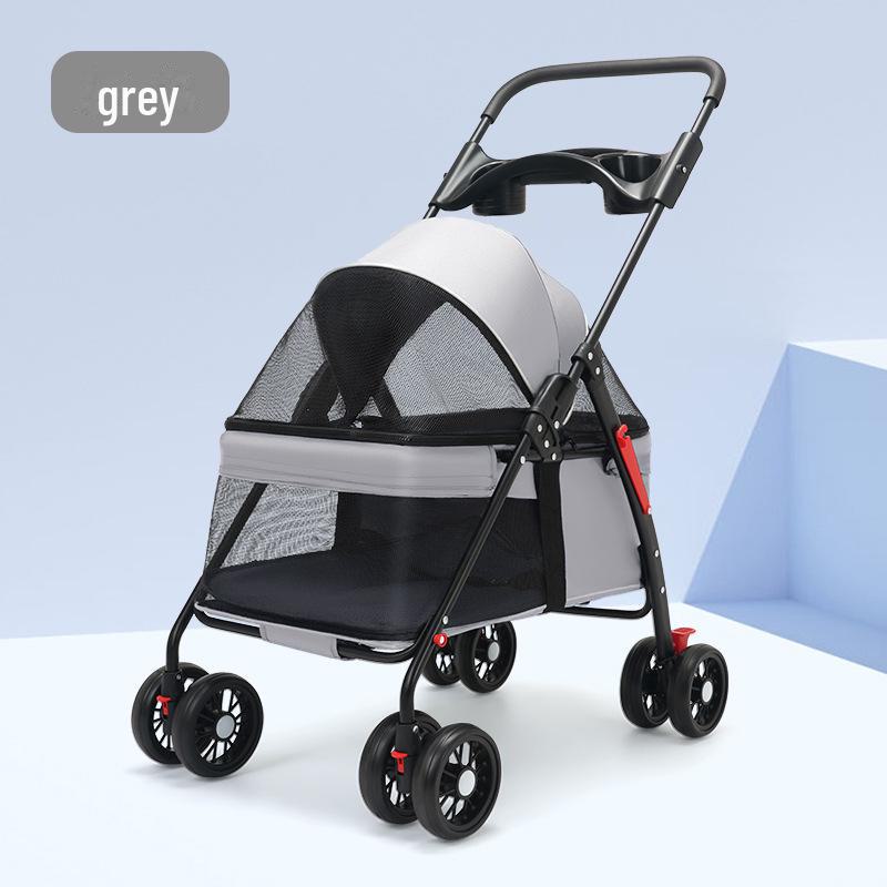 Lightweight and Foldable Pet Stroller for Small Dogs, Cats, and Teddy Bears, Ideal for Outdoor Travel