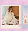 Women's Cotton Pajama Set with Chest Pads - Long Sleeve Cute Princess Style for Spring, Autumn, Winter