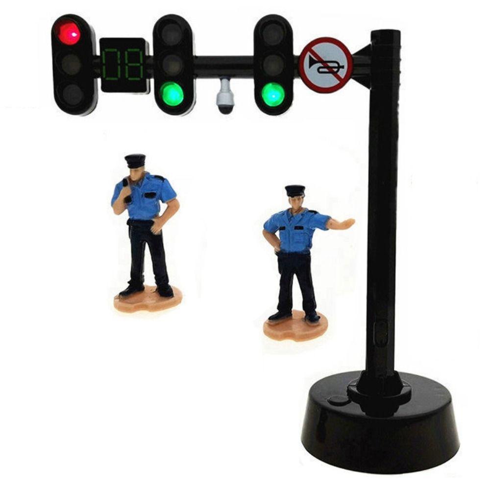 Model Traffic Toy Light Signs Mini Traffic Light Building Blocks Mini Stop Model Toys Girl Boy