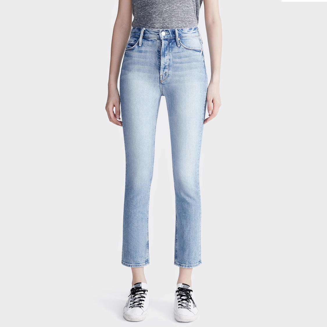 

Slimming High-Waisted Straight-Leg Jeans with Elastic Design - Trendy 2025 Style XL синий