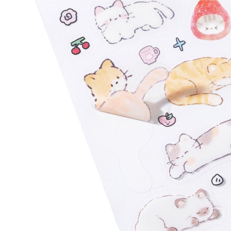 MòMò PET Die-cut Tape: Kitten & Puppy Open for Business Series - Soft, Cute Pet Pattern Decoration