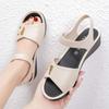 Large size women's sandals 2025 summer new rubber and plastic Velcro flat sole middle-aged and elderly soft sole mother-in-law sandals mother shoes