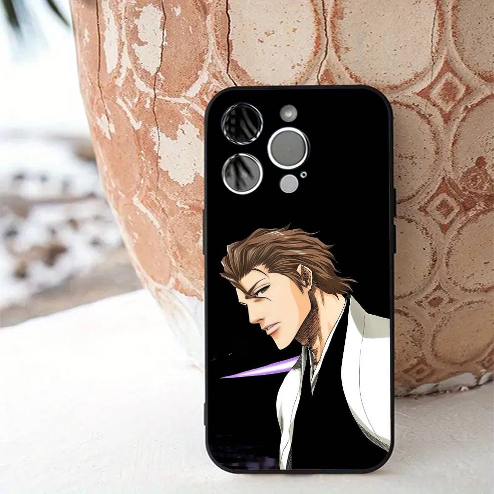 1pc Anime A-Aizen SousukeS B-BLEACH Phone Case Silicone Soft For IPhone 16 15 14 13 12 11 X XR Plus Pro Max Plus