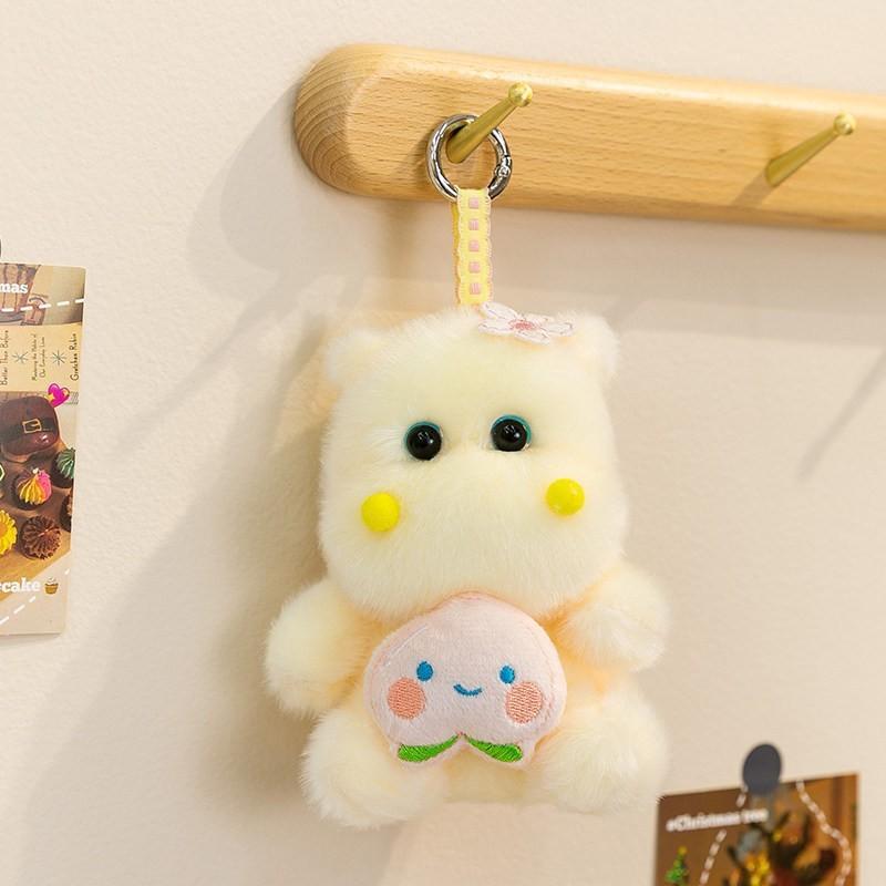 Plush Hippo Animal Soft Toy Desk Companion Bag Charm Gift For Kids
