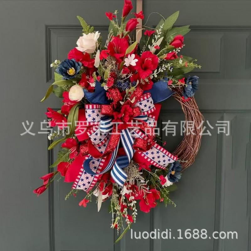 Easter Wreath Decor With Artificial Daisies Sunflowers Door Wall Hanging Home Party Decoration