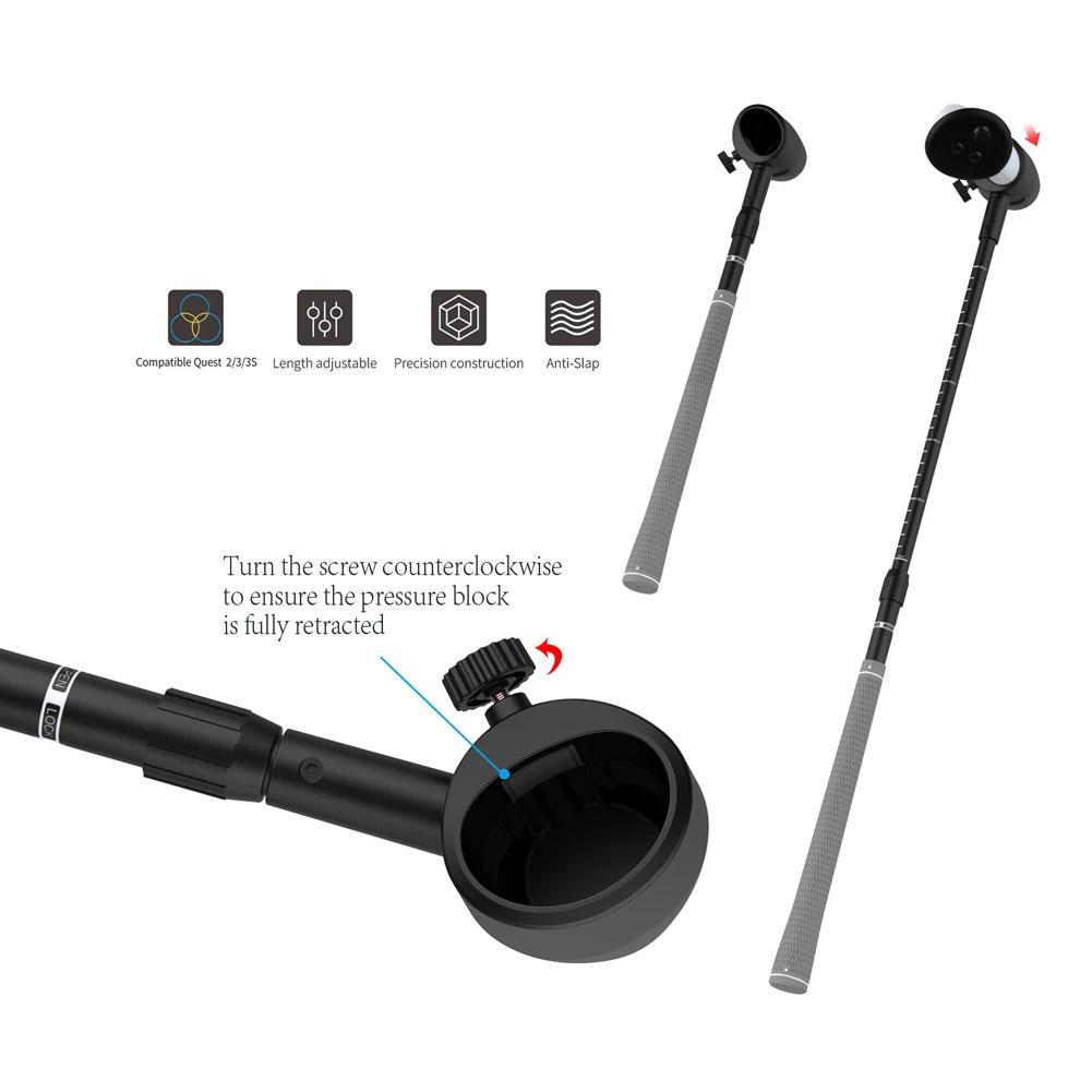 VR Golf Club VR Golf Handle Grip 80 Degree Keep Tracking Controller Extensions for Meta Quest 3S/Quest 3/Quest 2 Accessories