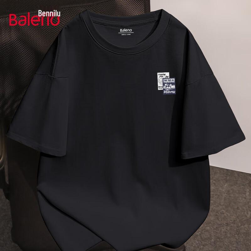 Baleno Men s Pure Cotton Round Neck Short Sleeve T-Shirt 4XL