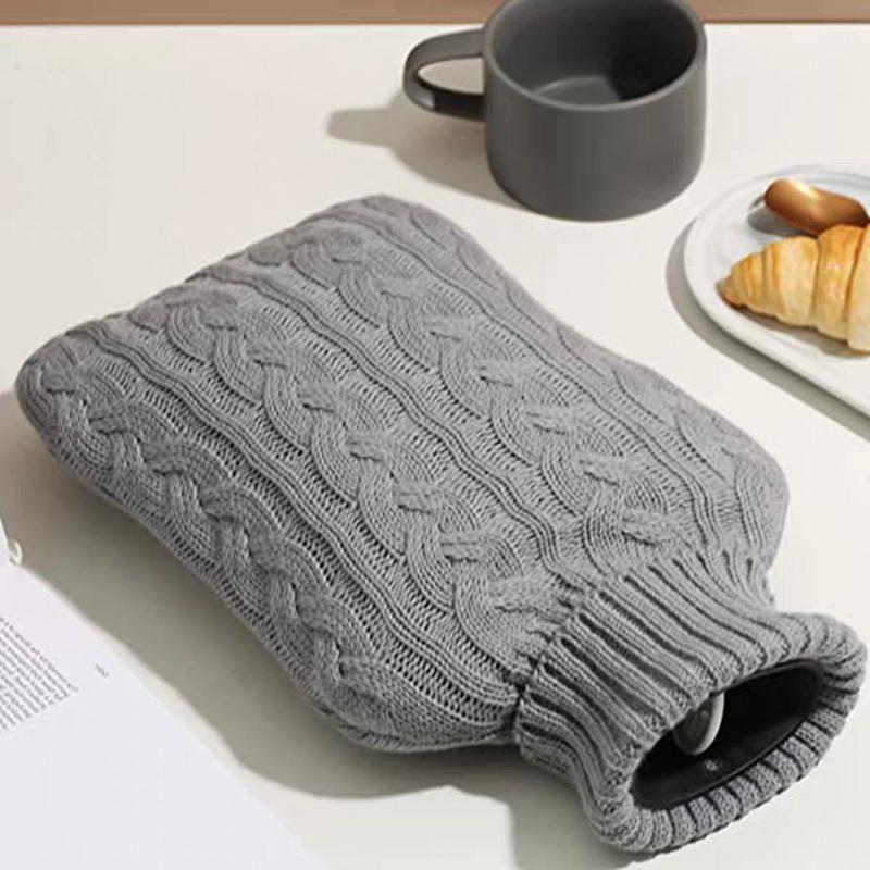 2L Hot Water Bag Protective Case Winter Removable Plush Cover Leakproof Hand Feet Warmer Faux Fur Flee Hot Water Bottle Covers