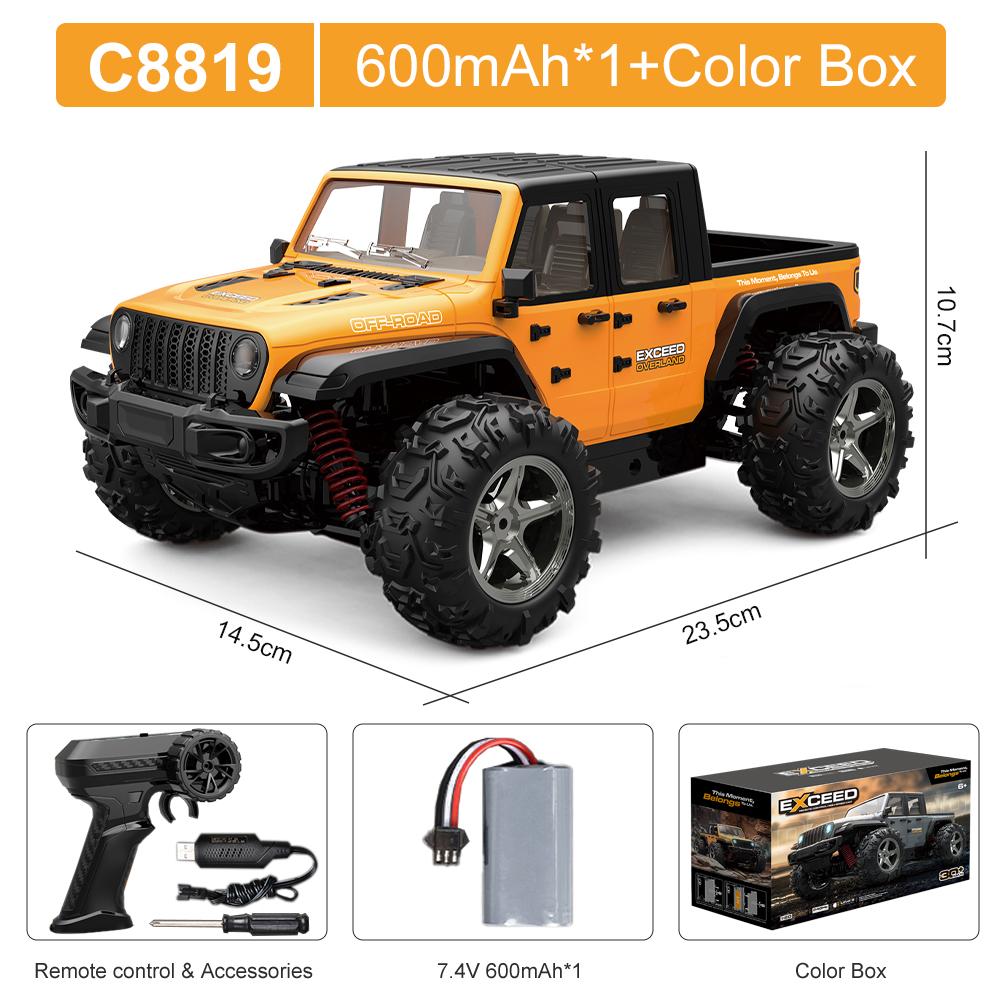 C8819 1:20 4WD RC Bil Offroad med LED-lys Fullskala Simulering Profesjonell 2.4G Fjernkontrollbiler Pickup Leke