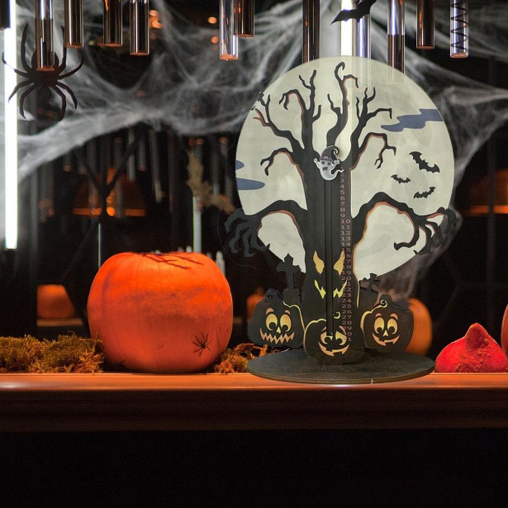 Halloween Adventskalender aus Holz in Form eines toten Baumes, Feiertags-Countdown-Ornamente, Heimdekoration