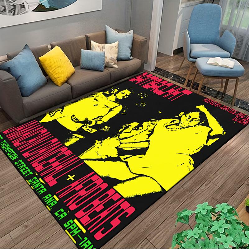 Vintage Bambaclub Jamaican Dancehall Afro Beats Neon Party Flyer non-slip washable printed rug for kids playroom nursery bedroom