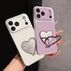 Phone Case For RedMi 15 15C 14C 13 13C 12 12C 10C 9C 9A 9 4G 5G with Heart-Shaped Mirror Kickstand Cover