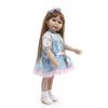 NPK Süße Lange Haare Mädchen Puppe Mode Denim Kleid Mädchen Geschenk