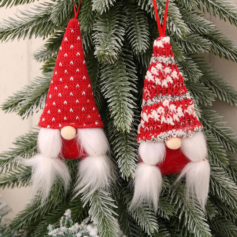 Christmas Small Fabric Pendant Faceless Man Dwarf Santa Claus Pendant Small Gift