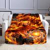"Fiery Warrior with Flaming Beast" Patterned flannel blanket perfect for the bedroom living room, sofa, or a little nap