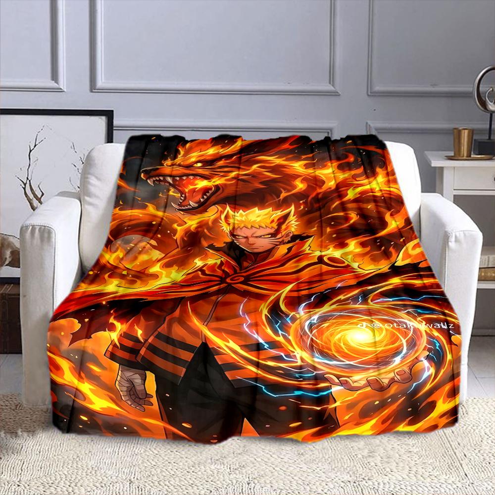 "Fiery Warrior with Flaming Beast" Patterned flannel blanket perfect for the bedroom living room, sofa, or a little nap