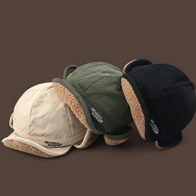 Corduroy Golden Poggle Wool Earflap Hat