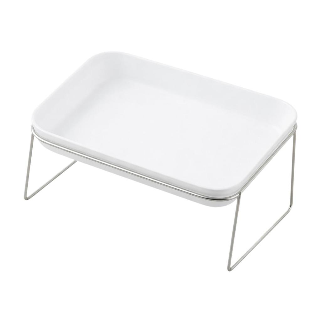 High Feeding Bowl for Cats and Dogs Slanted Ergonomic Design Detachable Easy Clean Stainless Steel Stand for Daily Meals