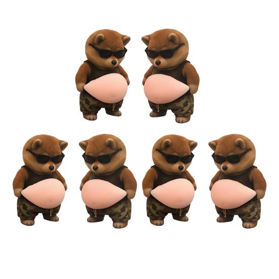 3D Pet Belly Sticker Soft Anti-Collision Sticker Cartoon Kitten/Puppy Decal with Big Belly Cute