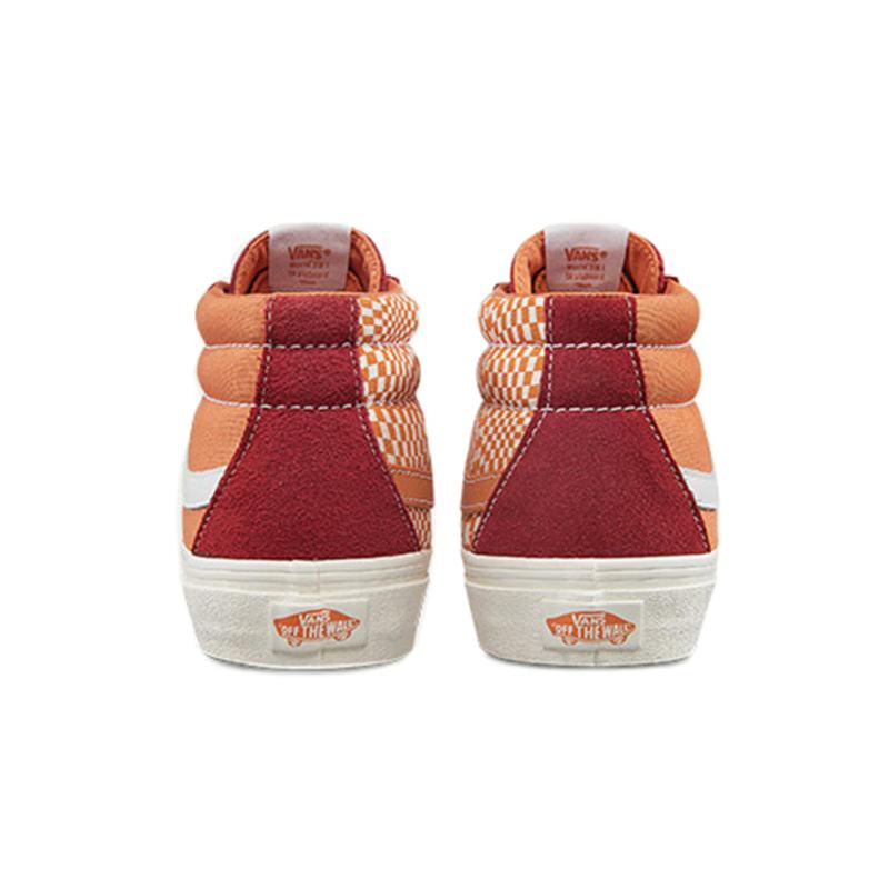 Vans Sk8 mid Retro Mid Top Casual Skate Shoes Unisex Red Orange Splicing 'Orange Red' Vans VN0A391FTEV