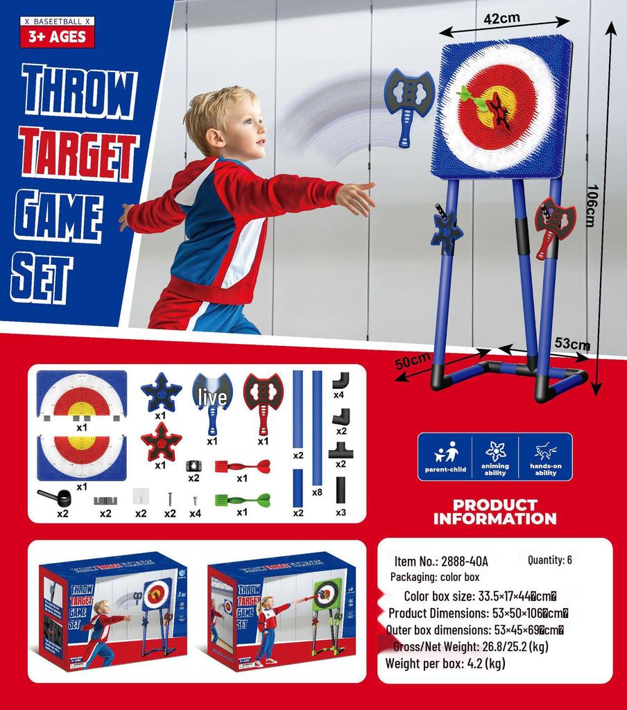Children's Indoor/Outdoor Axe Target Dart Stand - Stress Relief & Parent-Child Competition Toy