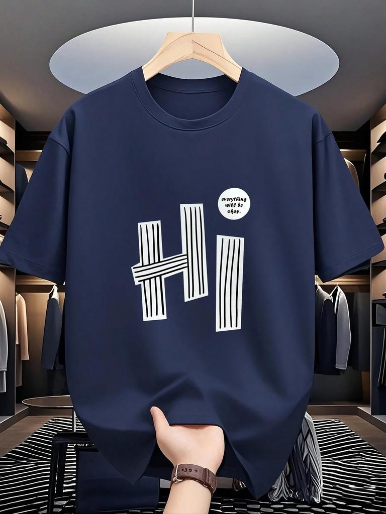 2026 Summer New Style Unisexs Pure Cotton Tshirt with Simple Letter Pattern Print Street Casual Fashion Comfortable and Soft