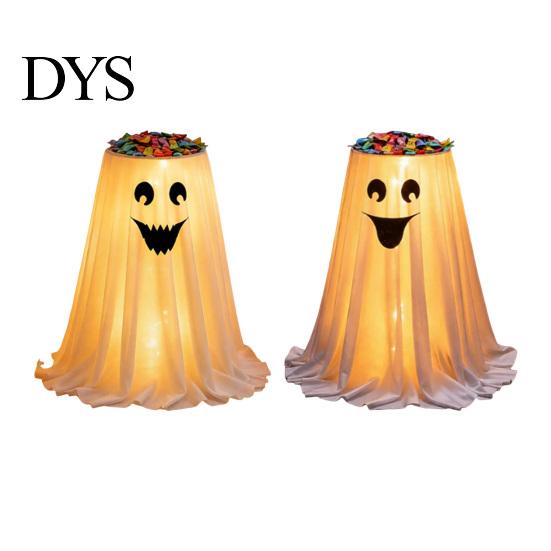 Scary Ghost Figurine for Party Halloween Candy Bowl Stand with Remote Control, Large LED Lighted Cute Holder Front Door Porch Outdoor Indoor