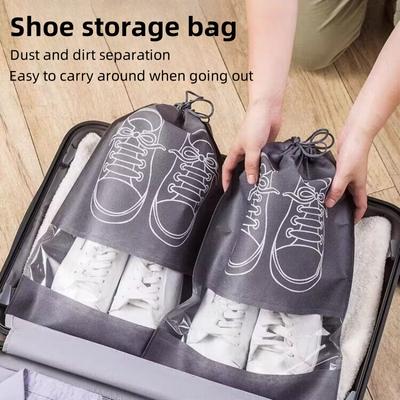 5pcs Shoes Storage Organizer Bags Non-woven Travel Portable Closet Bag Waterproof Pocket Clothing Tranparent Hanging Bag