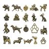 20-Pack Retro Alloy Dog Bone & Animal Cartoon Charms for DIY Bracelets and Necklaces