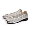 Fashion GKTINOO 2025 Summer New Genuine Leather Sandals For Women Hand-woven Hollow Low Heels Soft Sole Large Size Women's Shoes