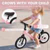 11.2" Balance Bike for 2-5 Years, Toddler Bike with Lighting Wheels, Adjustable Seat & Handlebar, 360 Degrees Steering, Pink