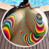 Round Beach Towel Psychedelic Surrealism Beach Blanket,Soft Comfortable Anti-Sand Absorbent Quick-drying Pool Towel Picnic Mat