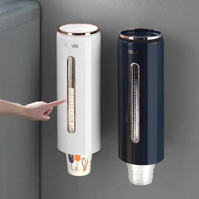 Dispenser Dispositivo di rimozione tazza a caduta automatica Dispenser per bicchieri di carta usa e getta montato a parete Contenitore per bicchieri in plastica portabicchieri