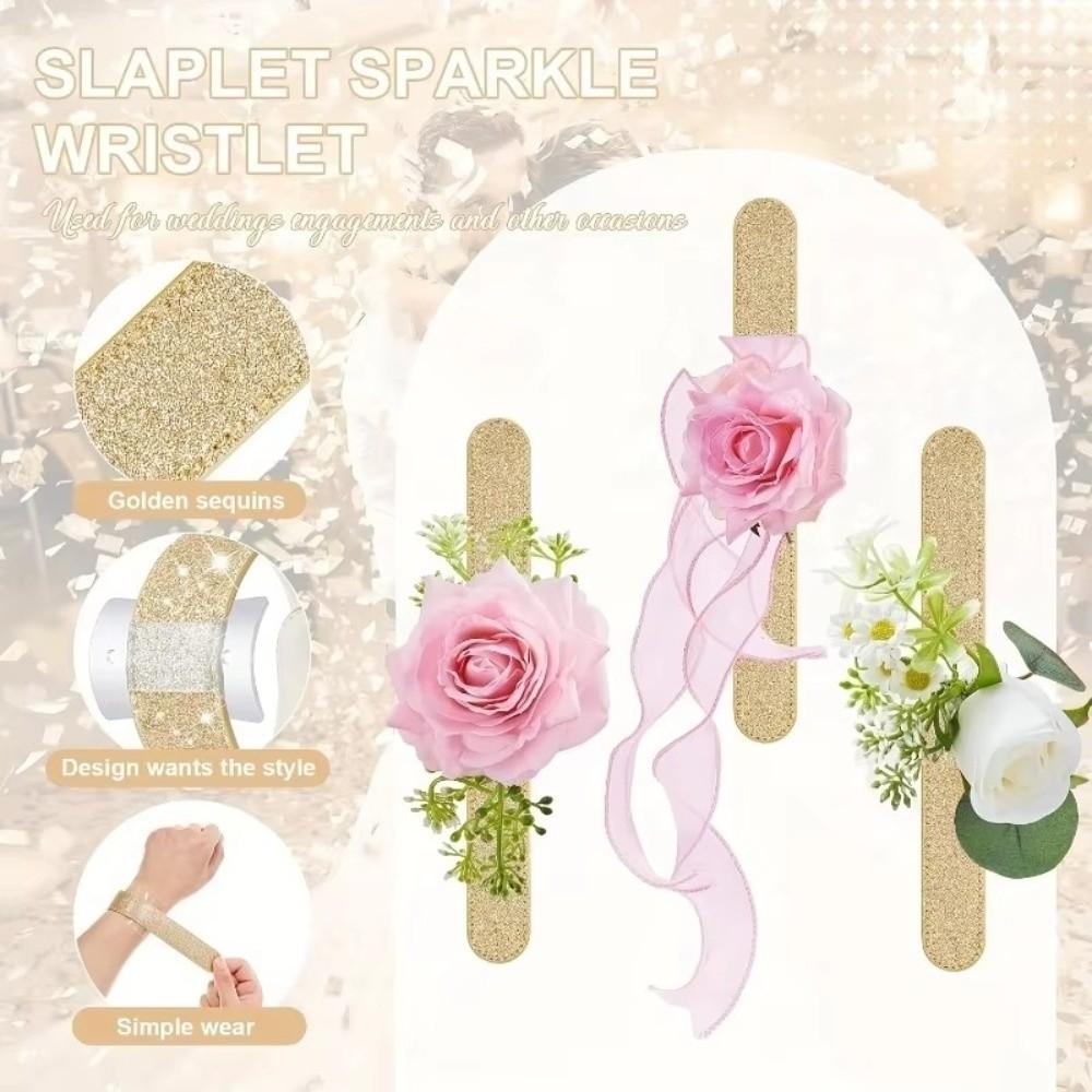 2pz Braccialetti Corsage da Polso Fai da Te Multiuso Corsage Polso Fascetta Floreale Fidanzamento