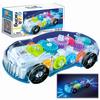 Electric Toy Car with Transparent Gears, Colorful Lights, and Music for 0-3 Year Olds