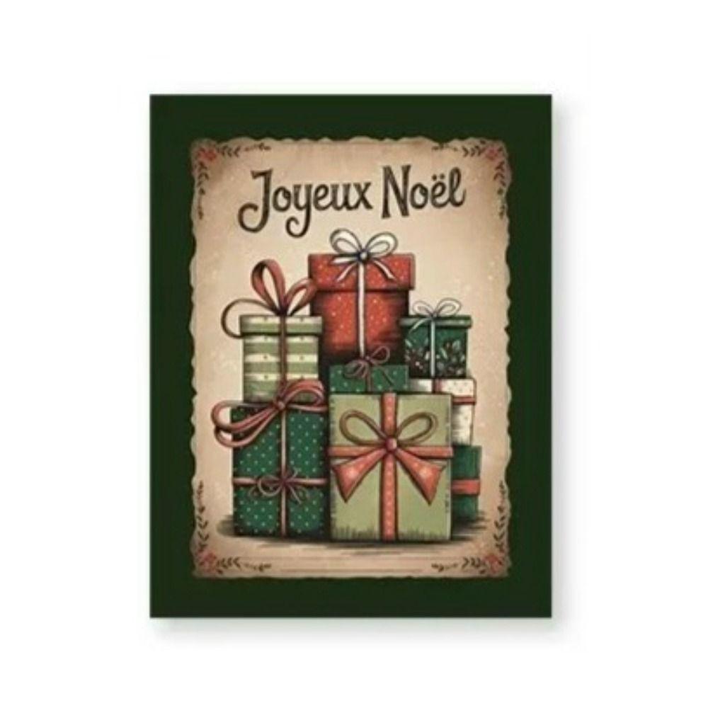 Vintage Christmas Metal Wall Decoration, Holiday Sticker Sign