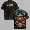 Avatar Der Letzte Airbender Aang Bedrucktes T-Shirt Herren Damen Retro Gewaschene T-Shirts Baumwoll-T-Shirt Kurzarm Kleidung Harajuku T-Shirt