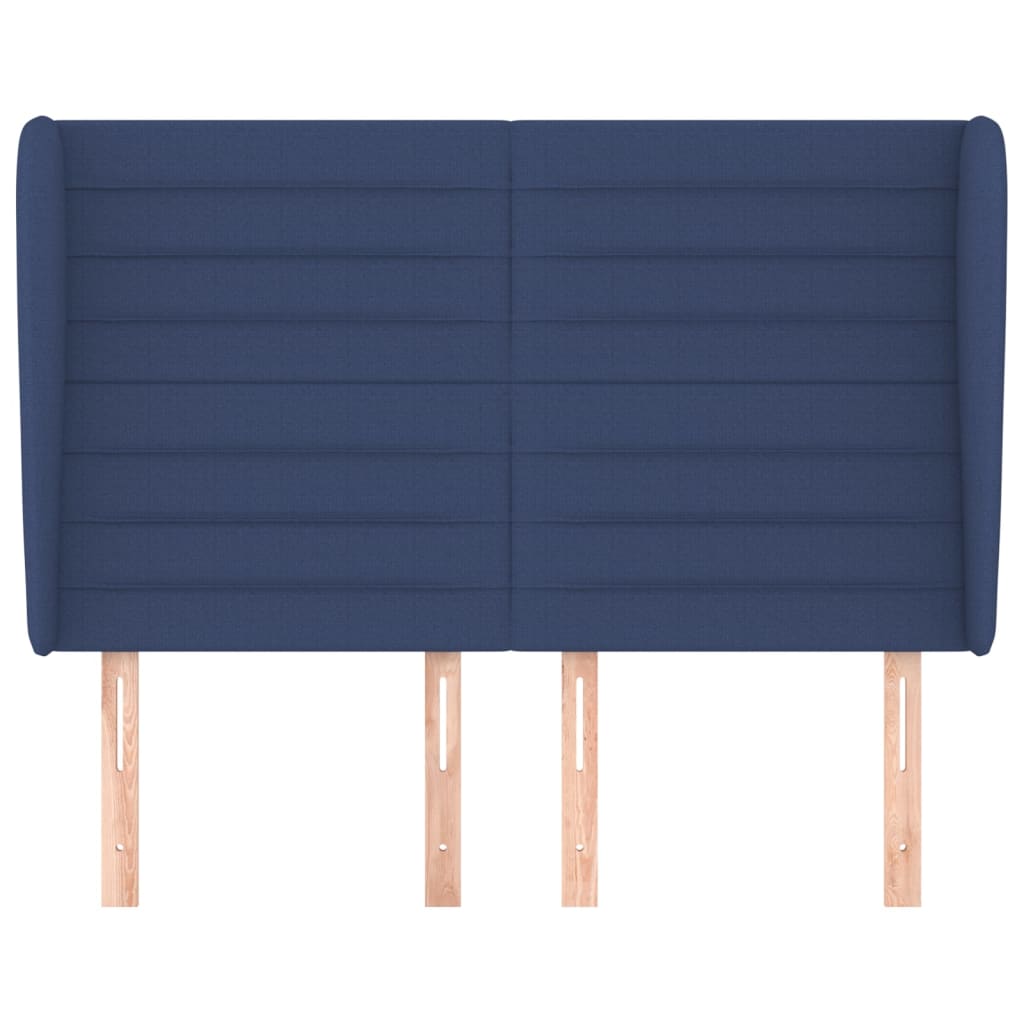 Vidaxl Wingback Headboard, Blue, 147X23X118/128 Cm, Fabric
