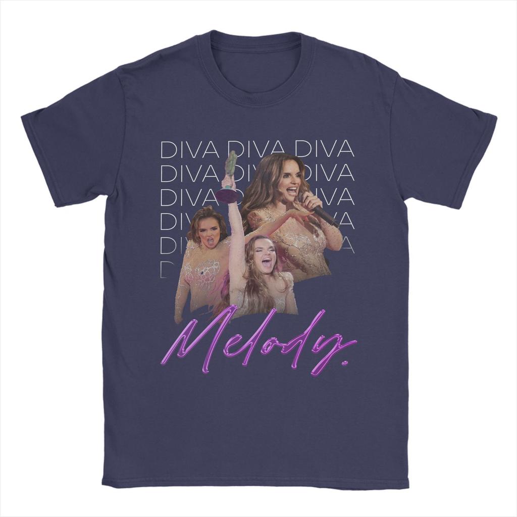 Melody Esa Diva Eurovisions 2025 Spain Apparel Unisex T Shirt 100% Cotton Tee Print Song Contest T-shirt Clothes
