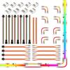 Set conectori BTF-LIGHTING FCOB COB 12mm cu 3 pini, în formă de L, cu capete duble, Iluminare transparentă, Lungime 15cm, Cablu prelungitor 22AWG, pentru WS2811 IC RGB