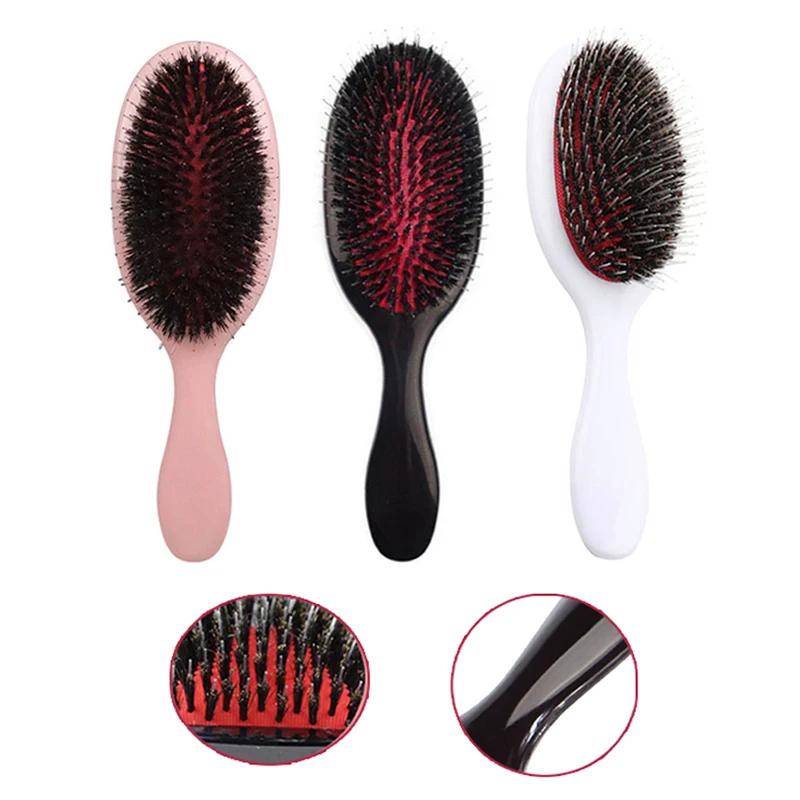 1PC pieptene cu peri de mistreț și nailon Mini perie antistatică pentru masaj pentru scalp perie pieptene pentru salon pentru femei Instrument de styling