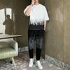 IELGY Casual Suit Men's Gradient Color Hip-hop Summer Korean Version Of The Trendy Brand Trousers And Short-sleeved Clothes A Set Of Collocation