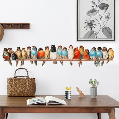 Creative Colored Bird Wall Stickers Living Room Sofa Background Decoration Wallpaper for Home Decor Kids Room Art Decals Sticker