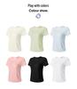 Women's Slim-Fit Knit Yoga Tee - One-Piece, Short Sleeve, Casual Outdoor Sports Top