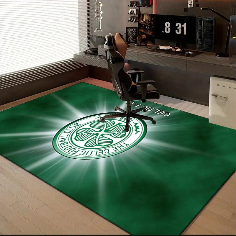 Cel-tic Football Club Crest Printed Office Carpet Chair Cushion  Entryway Rug, Rugs for Living Room, Bedroom Christmas gifts