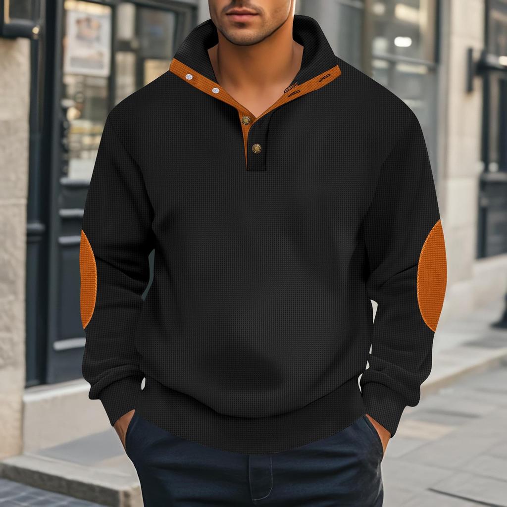 2026 Autumn and Winter New Style Stand Collar Fashion Solid Color Casual Versatile Men's Pullover Sweatshirt Long Sleeve
