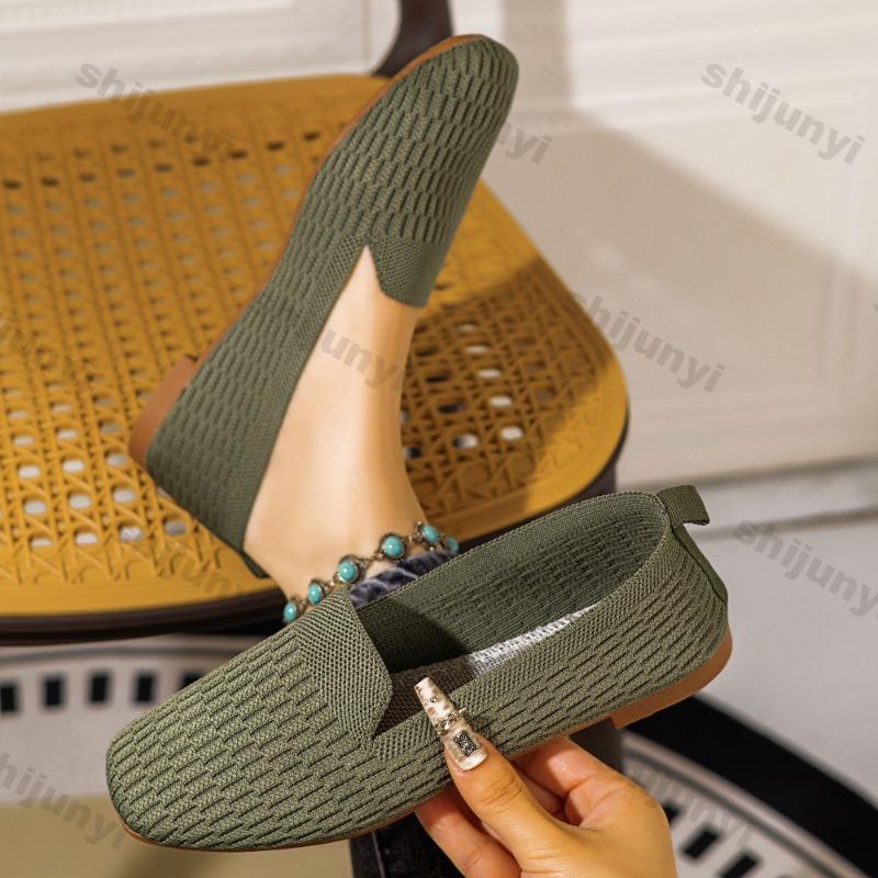 Fashion Women's Mesh Shoes 2025 Spring Summer New Breathable Lightweight Comfortable Non Slip Casual Shoes Fashion Slip on Vintage Flats