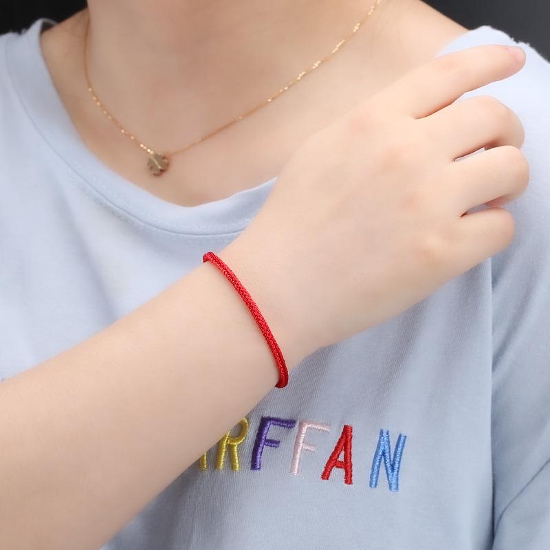Dragon Knot 3.5mm Red Rope Bracelet, Hand-Woven for Benming Year, Wearable with Gold and Silver Jewelry.
